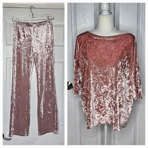 Brushed Velvet Light Blush Pants Medium